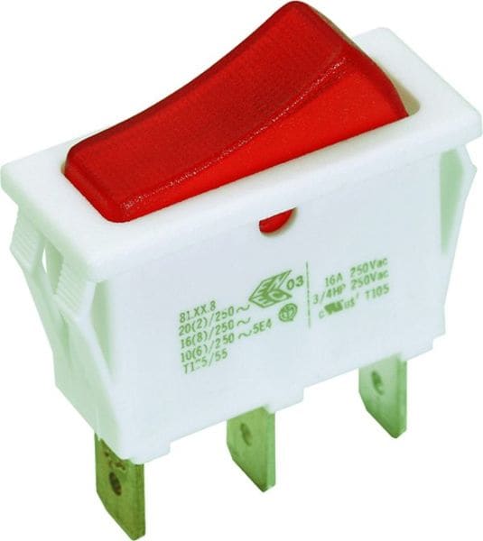BACHMANN - Wippenschalter Serie 3652, Ausschalter, bel., 1polig, w/rot