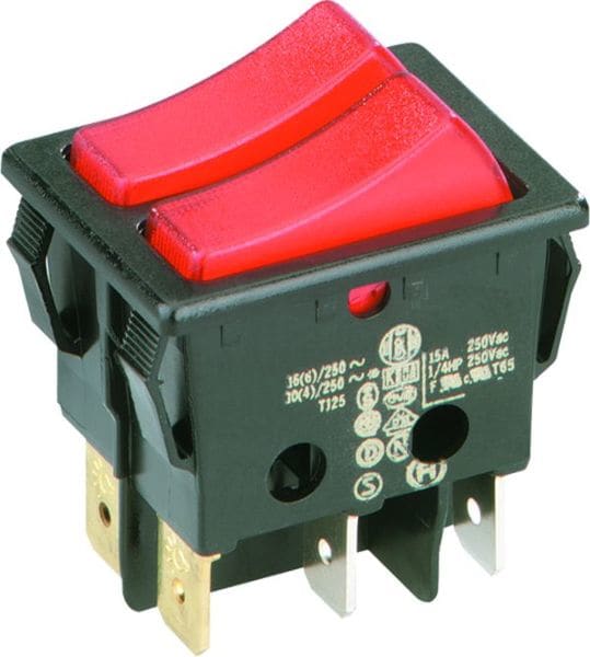 BACHMANN - Wippenschalter Serie 3652, Ausschalter, bel., 2x1polig, s/r