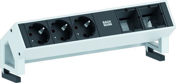 BACHMANN - DESK2 3xCEE7/3 2xCM Strom 0,2m GST18 RAL9010