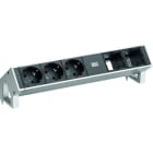 BACHMANN - DESK2 3xCEE7/3 2xCM Strom 0,2m GST18 Inox lackiert