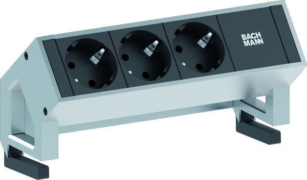 BACHMANN - DESK2 3xCEE7/3 Strom 0,2m GST18 Inox lackiert