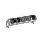 BACHMANN - DESK2 2xCEE7/3 1xUSB Charger 1xCM,0,2m GST18 INOX