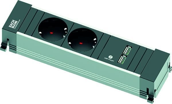BACHMANN - Power Frame 2xCEE7/3 1xUSB Charger Strom 0,2m GST18