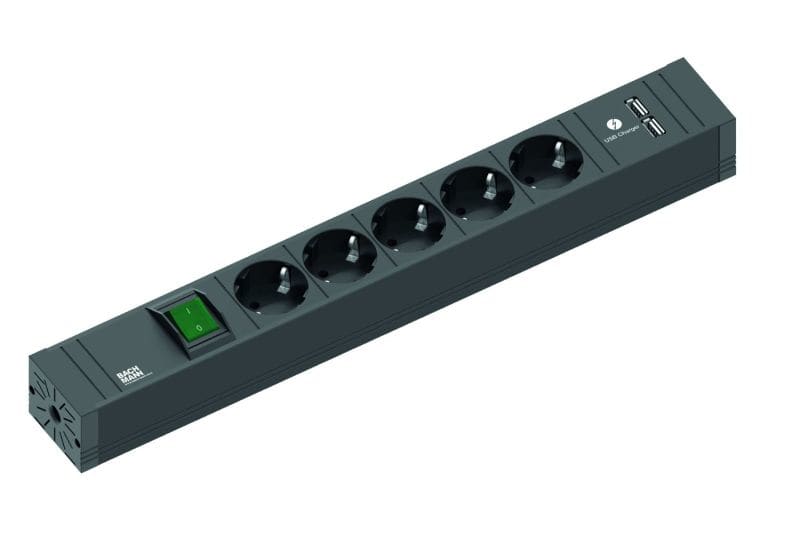 BACHMANN - CONNECT LINE 5xCEE7/3 1xSchalter 1xUSB Strom 2,0m