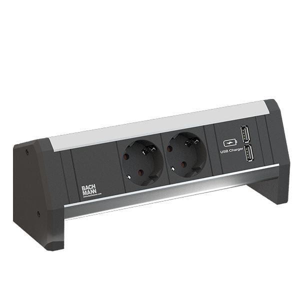 BACHMANN - DESK 2xCEE7/3 1xUSB Charger GST18