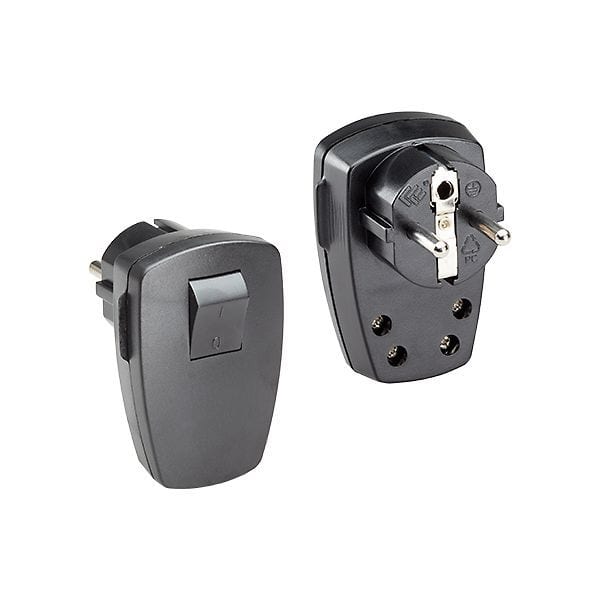 BACHMANN - Schutzkontaktstecker Winkel, schwarz