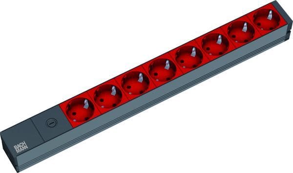 BACHMANN - 19'' 1HE 8xCEE7/3 rt Sicherung 10A Strom 2,0m IEC