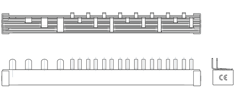 FTG - Phasenschiene 1xFI-4P/8xLS-N+1(Acti9 iDPN 1TE Schmalbau) 12TE