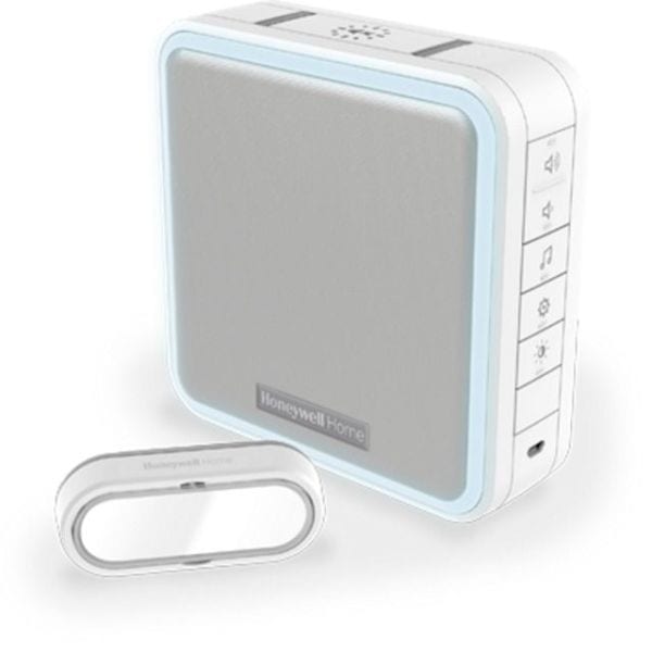 HONEYWELL HOME - Resideo Funk-Gong inkl. Klingeltaster mit Namensschild (Querformat), weiß