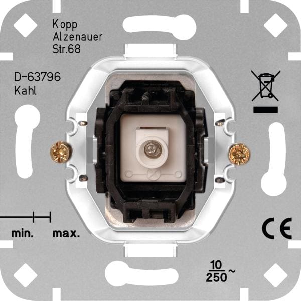 KOPP - UP W/Taster-Sockel m.N-Klemme,10A,250V