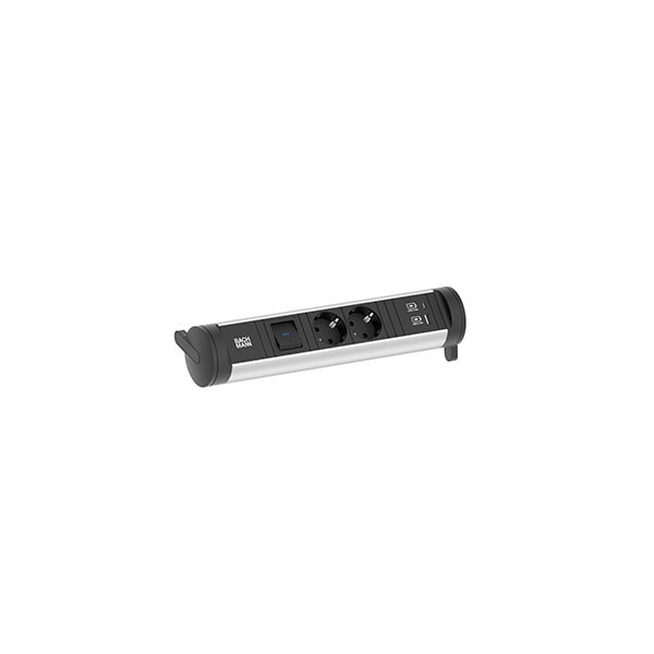 BACHMANN - CYCLE Base 2xCEE7/3 1xSchalter 1xUSB A/C 22W 0,2m