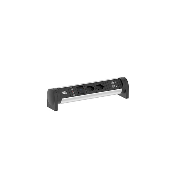 BACHMANN - CYCLE Desk 2xCH 1xSchalter 1xUSB A/C 22W 0,2m