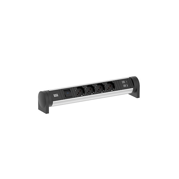 BACHMANN - CYCLE Desk 4xP40 1xSchalter 1xUSB A/C 22W 0,2m