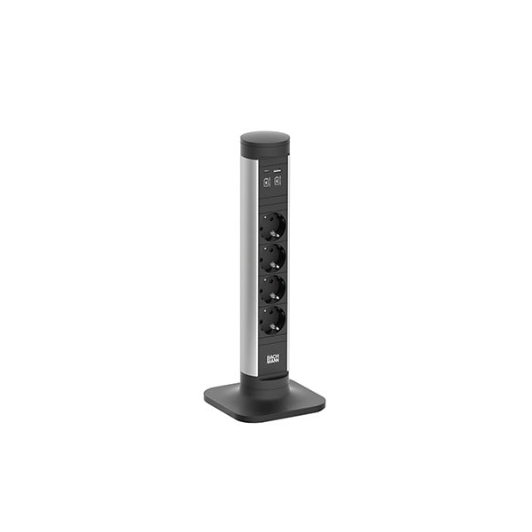BACHMANN - CYCLE Pole S 4xCEE7/3 1xUSB A/C 22W 2,5m CEE7/7