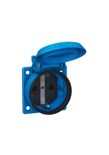 ABL-SURSUM - Einbausteckdose SCHUKOplus, blau, IP54, mit erh. BS, mit Schraubanschluss