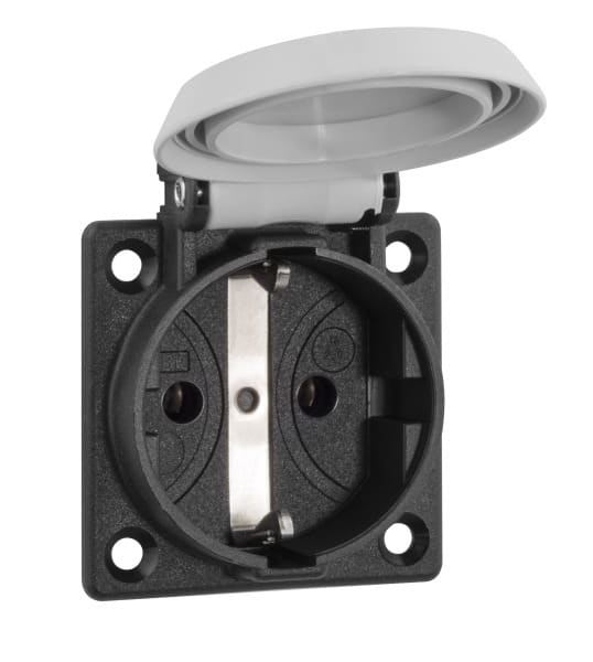 ABL-SURSUM - SCHUKO Einbausteckdose, grau, IP54, mit Schraubanschluss