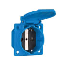 ABL-SURSUM - SCHUKO Einbausteckdose, blau, IP54, mit erh. BS, mit Schraubklemmen, Deckel