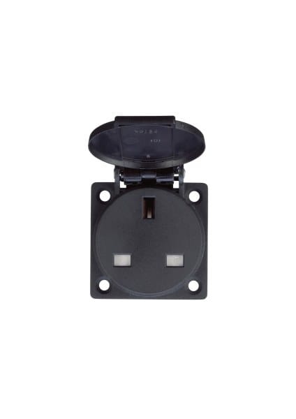ABL-SURSUM - Einbausteckdose british standard, schwarz, 250 V/13 A, IP54