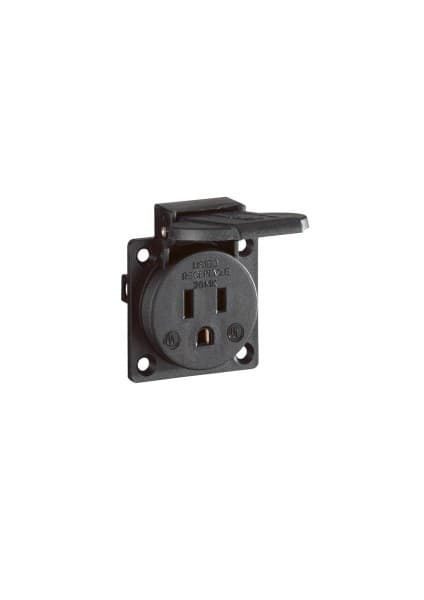 ABL-SURSUM - Einbausteckdose USA / Kanada, schwarz, 125 V/15 A