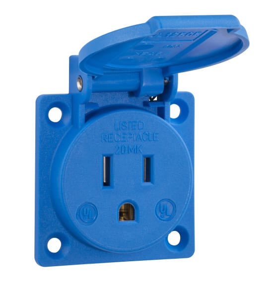 ABL-SURSUM - Einbausteckdose USA / Kanada, blau, 125 V/15 A