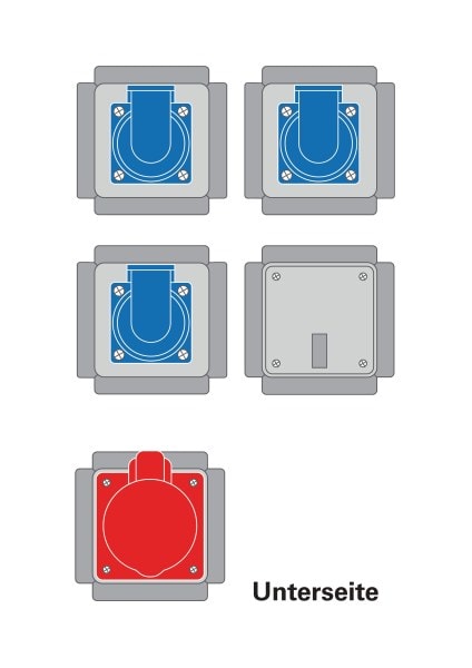ABL-SURSUM - Energiewürfel mit 3 x SCHUKO-Steckdosen, 1 x CEE 5/16A 400V 6h, IP44