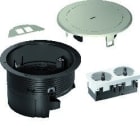 HAGER - Installationsdose R02, 2x SCHUKO, Keystone Typ 01 2-f, Metall Tubus silber