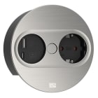 BACHMANN - TWIST 2 1xCEE7/3 1xUSB A/C 22W 2,0m AEH Edelstahl-Optik rund