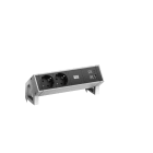 BACHMANN - DESK2 2xCEE7/3 1xUSB A/C 22W 0,2m  INOX
