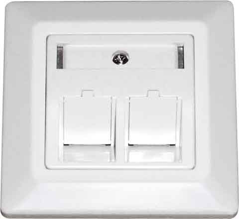 DÄTWYLER - Anschlussdose UPk für 2xRJ45 Keystone-Modul RAL9010
