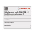DÄTWYLER - Kennzeichnungsschild für Kabelanlage (VE=10Stk)