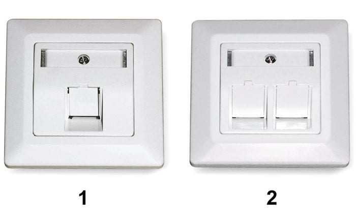 DÄTWYLER - Anschlussdose UPk für 1xRJ45 Keystone-Modul RAL9010