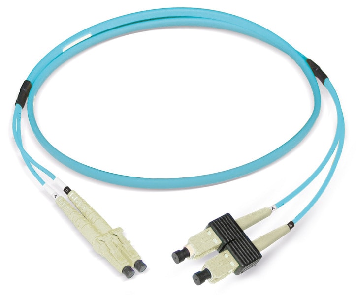 DÄTWYLER - LWL-Patchkabel 2G50/125 OM3 LC-D/SC-D 2m Figure 8 türkis