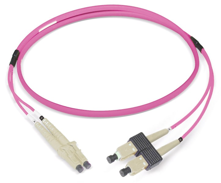 DÄTWYLER - LWL-Patchkabel 2G50/125 OM4 LC-D/SC-D 1m Figure 8 violett