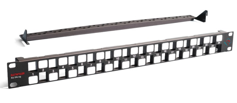DÄTWYLER - Patchpanel 24Port 1HE leer für KU-T UTP-Module Keystone RAL9005 schwarz
