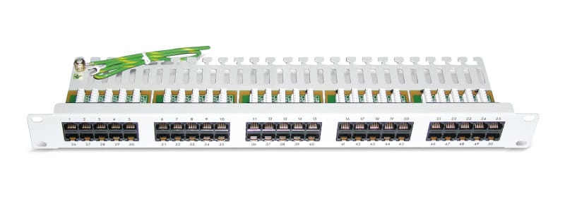 DÄTWYLER - Telefonpatchpanel Kat.3 50xRJ45 1HE RAL7035 lichtgrau