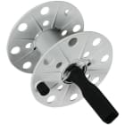 DEHN - Drahthaspel K-grau B 80mm m. Buchse leer