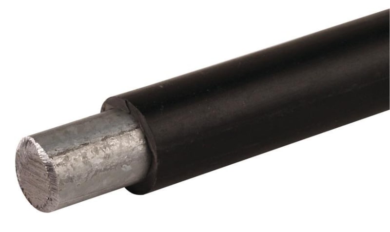 DEHN - Runddraht 10/13mm St/tZn Ringlänge 50m +/-5% m. K.-Mantel schwarz
