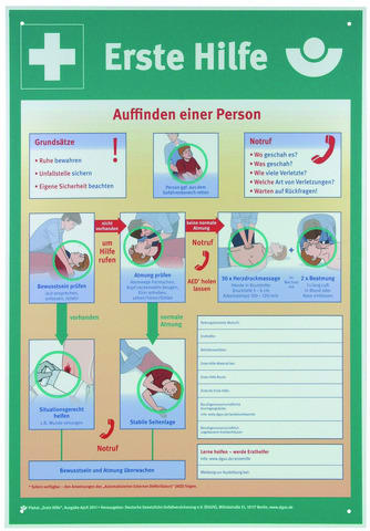 DEHN - WuH-Schild Erste Hilfe - Aushang nach BGI/GUV-I 510 Ersatz für Art.Nr. 700021