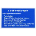 DEHN - WuH-Schild 5 Sicherheitsregeln Werkstoff: Kunststoff Ersatz für Art.Nr. 700040