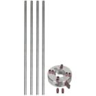 DEHN - Befestigungsset für seitl. Fangspitzen vier Fangspitzen Alu D=10mm L=1030mm
