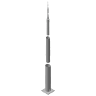 DEHN - Tele-Blitzschutzmast ÜFL 19,38m St/tZn m. Flanschplatte 400x400mm