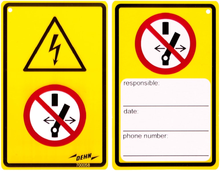 DEHN - WuH-Schild Achtung Spannung - Schalten verboten