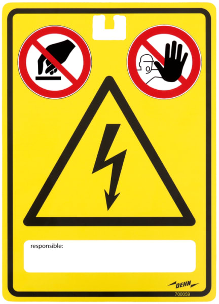 DEHN - WuH-Schild Achtung Spannung - Berühren sowie Zutritt für Unbefugte verboten