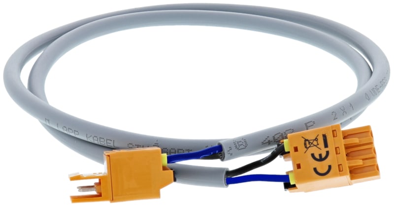 DEHN - Anschlussleitung, 2polig, L 750mm 1qmm Farbe blau und schwarz incl. Stecker