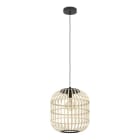 EGLO - HL/1 E27 Ø350 SCHWARZ/HOLZ 'BORDESLEY'