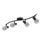 EGLO - WELLE/4 E14 SCHWARZ/SW-TRANSP.'POLLICA'
