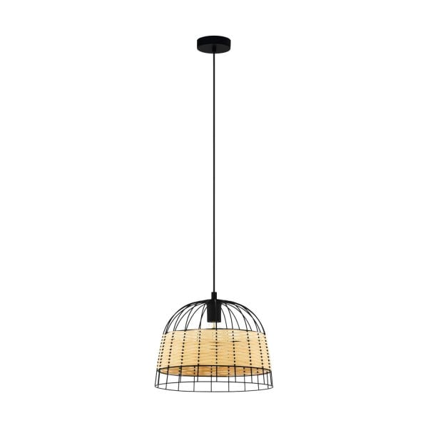 EGLO - HL/1 E27 Ø370 SCHWARZ/RATTAN 'ANWICK'