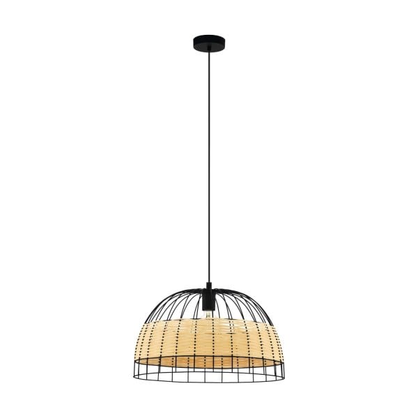 EGLO - HL/1 E27 Ø500 SCHWARZ/RATTAN 'ANWICK'