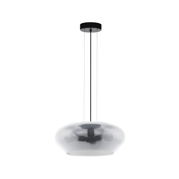 EGLO - HL/3 E27 Ø500 SCHWARZ/SW-TRANSP.'PRIORAT