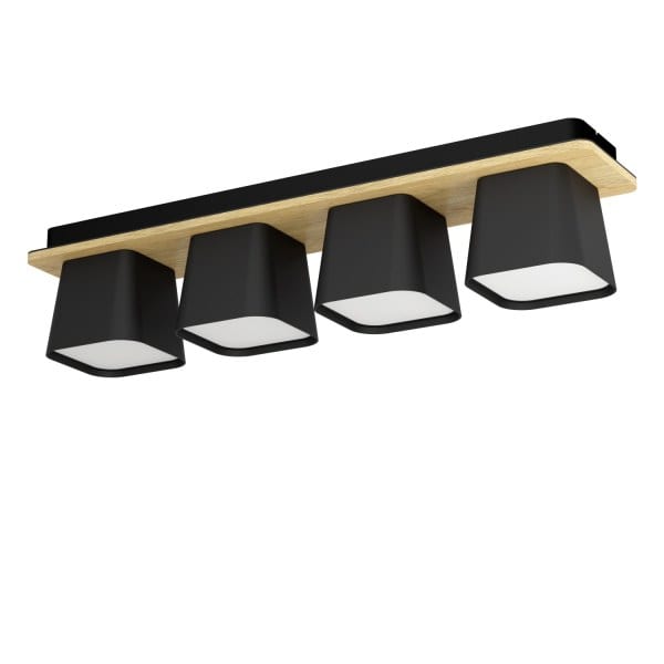 EGLO - DL/4 E27 SCHWARZ/WS/HOLZ  RUSCIO
